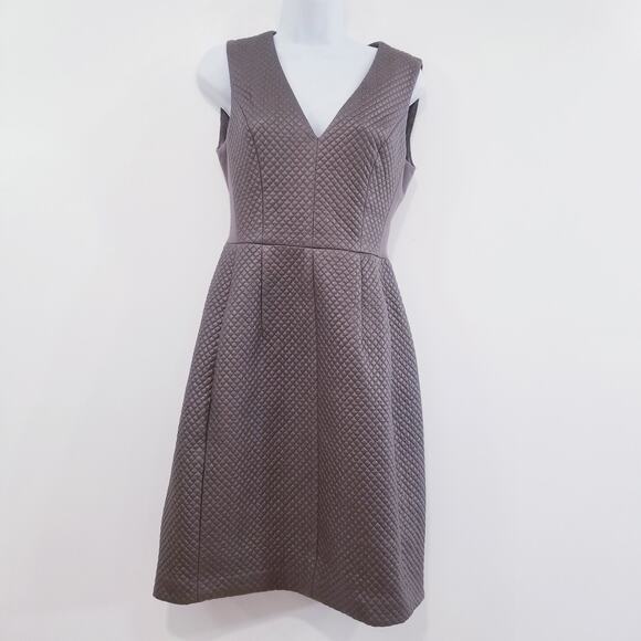 BCBGMaxAzria Quilted Vegan Leather A-Line Dress with Pockets - Picture 1 of 10